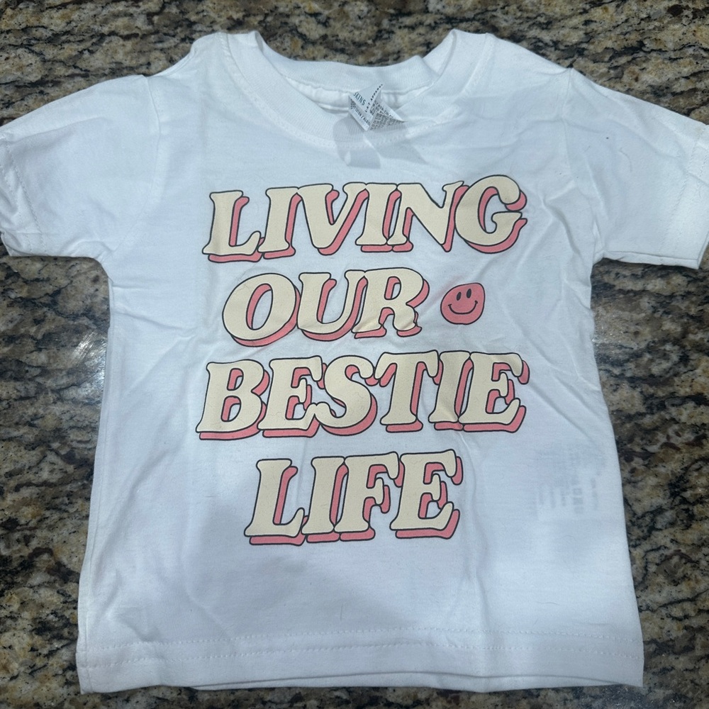 White Kids Shirt with Pink Accents